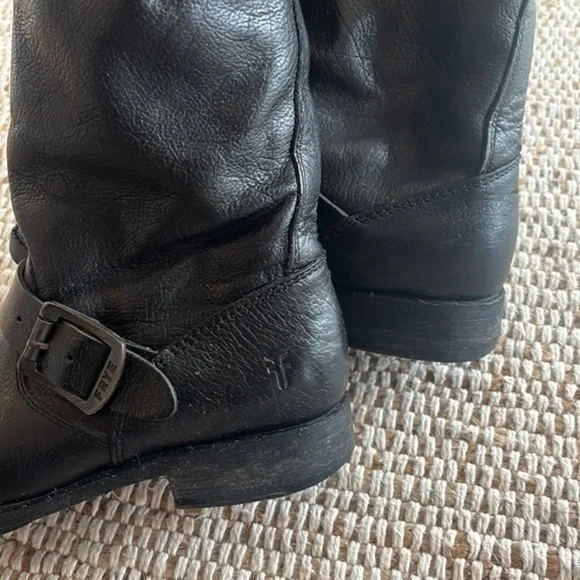 Frye Black Leather Ankle Boots - Picture 5 of 7
